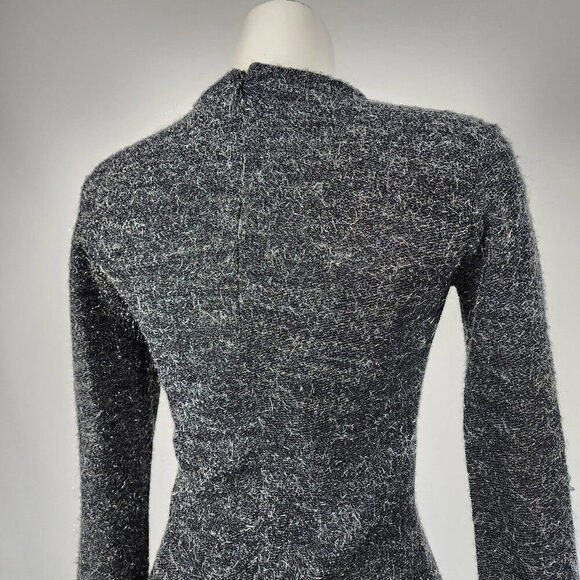 Vintage Holt Renfrew Wayne Clark Black Metallic Knit Long Sleeve Dress Size 6 - Picture 10 of 15